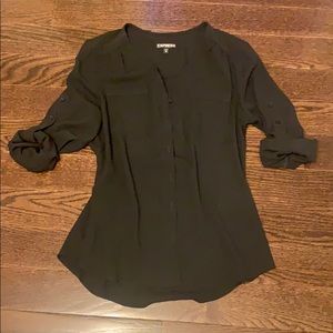 Express Black Portofino Shirt - XS